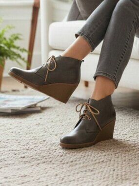 Sperry Top-Sider Gray Brundidge Stella Prow Wedge Ankle Boot, Size 9.5